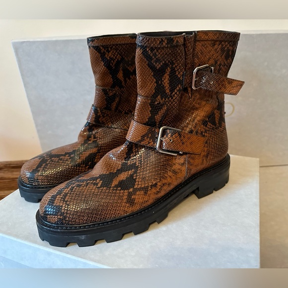 Jimmy choo snake-effect leather ankle boots (NEW) - Picture 5 of 15